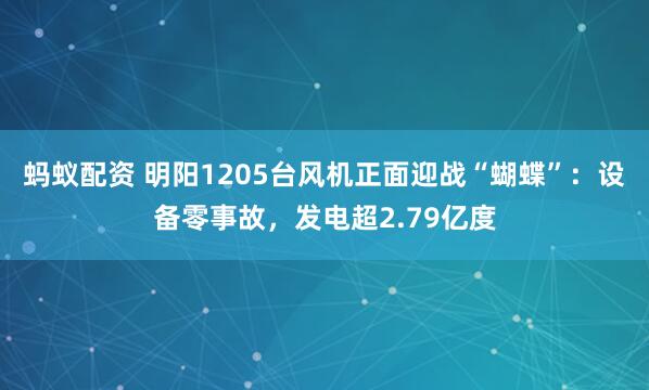 蚂蚁配资 明阳1205台风机正面迎战“蝴蝶”：设备零事故，发电超2.79亿度